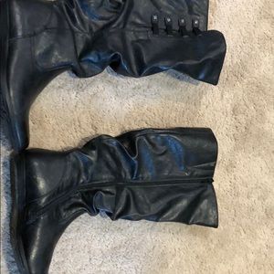 Wide calf black boots